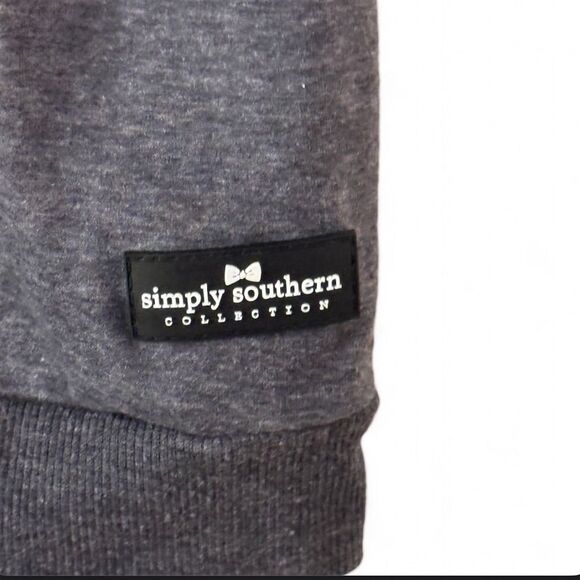 Simply Southern Women's Cowl Neck Sweatshirt Gray Floral Size Lg - Picture 2 of 4